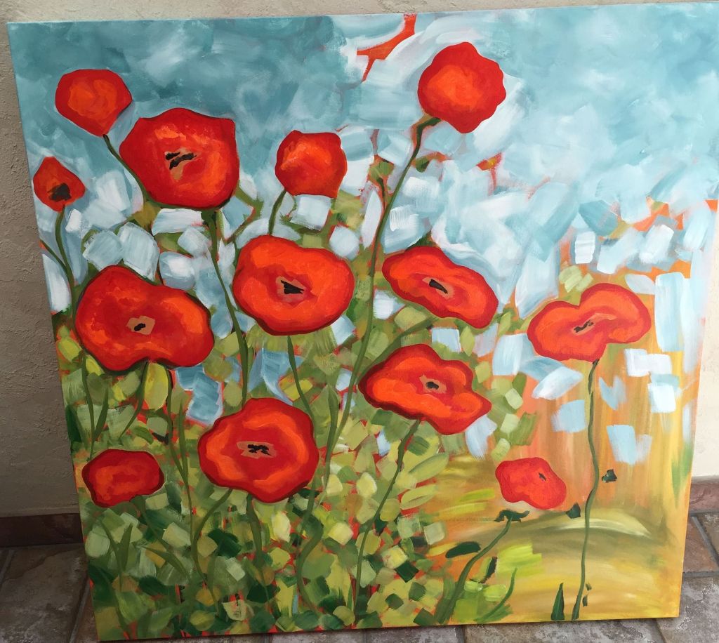 Abstract Poppies Canvas
